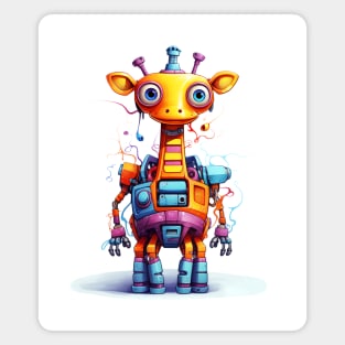 Cartoon giraffe robots. T-Shirt, Sticker. Magnet